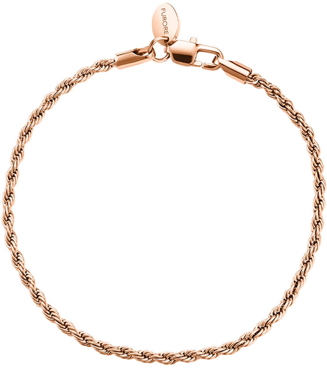 Furore - Dames Armband Twisted - Rosekleurig - Lengte 17 tot 21 cm
