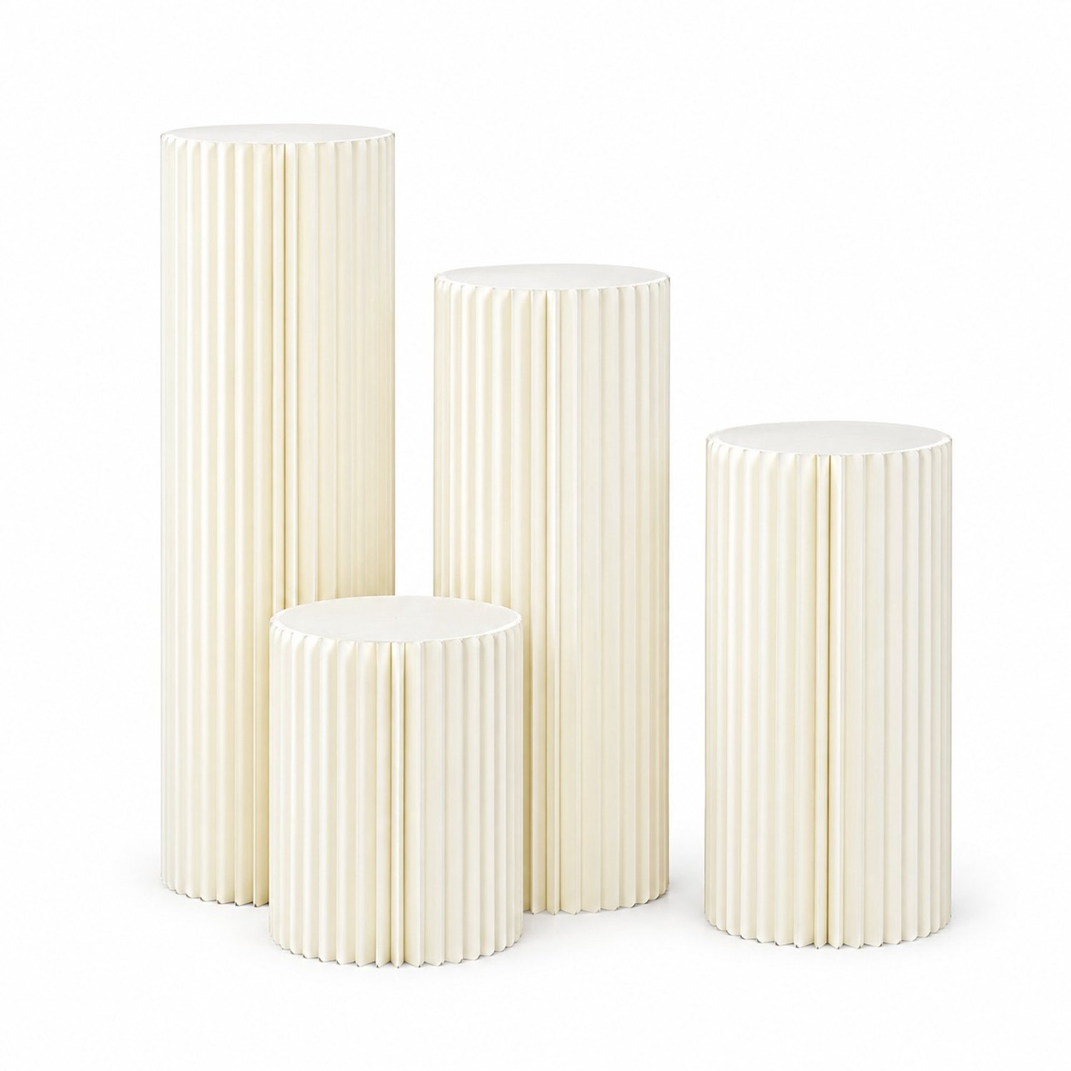Atlasyx taartplateau - Tafeldecoratie - Taartdecoratie - Feestversiering - Bruiloft decoratie - Opvouwbaar - Ø30cm - 4 Stuks - Wit
