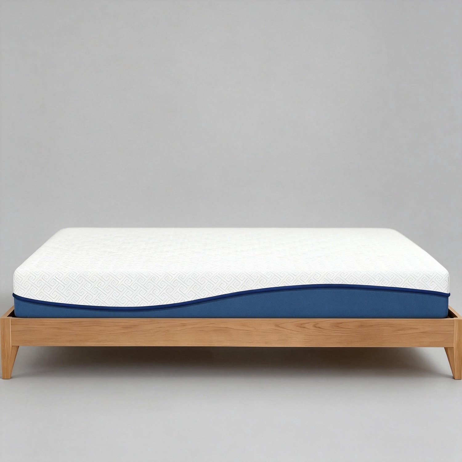 CHICFURN Tweepersoons traagschuimmatras 140 x 190 cm - wasbare hoes - blauw wit