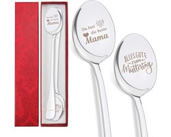 2x Koffielepels Cadeau voor Mama - Beste Mama Gravure
