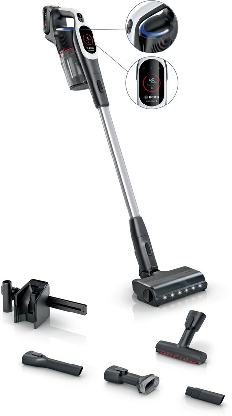 Bosch BKS931BA steelstofzuiger & elektrische bezem Batterij Droog HEPA Zakloos 0,4 l Wit 3 Ah