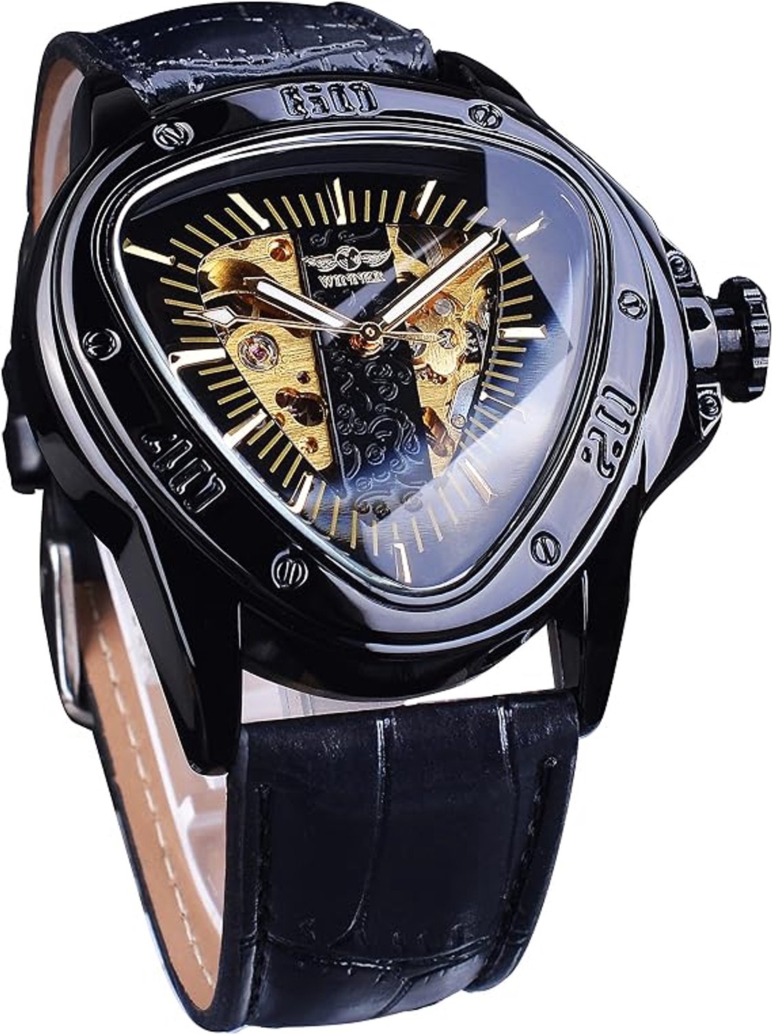 Hetty'S - Automatisch horloge Winner - Zwart - 3 hoekige wijzerplaat - Maat 50 X 43 mm