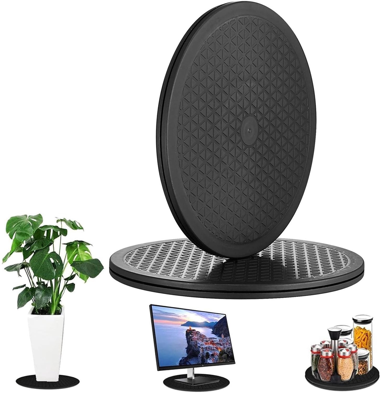 Famanu – Universele Plastic Draaischijf 25 cm Zwart 360 Graden Rotatie Platform