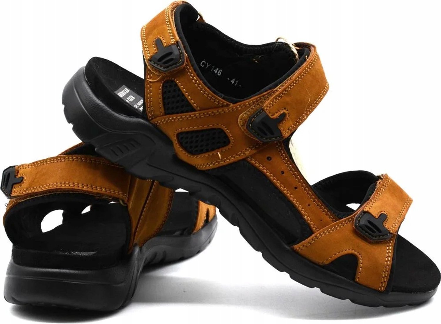 Herensandalen American Club CY146 Suède Klittenband Bruin