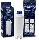 De'Longhi waterfilter, verpakking en gebruiksaanwijzing met de tekst 'WATERFILTER'.