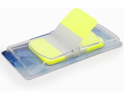 40x Gele Plastic Gecoate Herbruikbare Bladwijzers 45x25mm