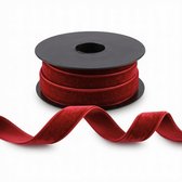 Enkelzijdig Fluweellint 5 m × 10 mm – Bordeaux – Velourslint voor naaien, decoratie en cadeauverpakking
