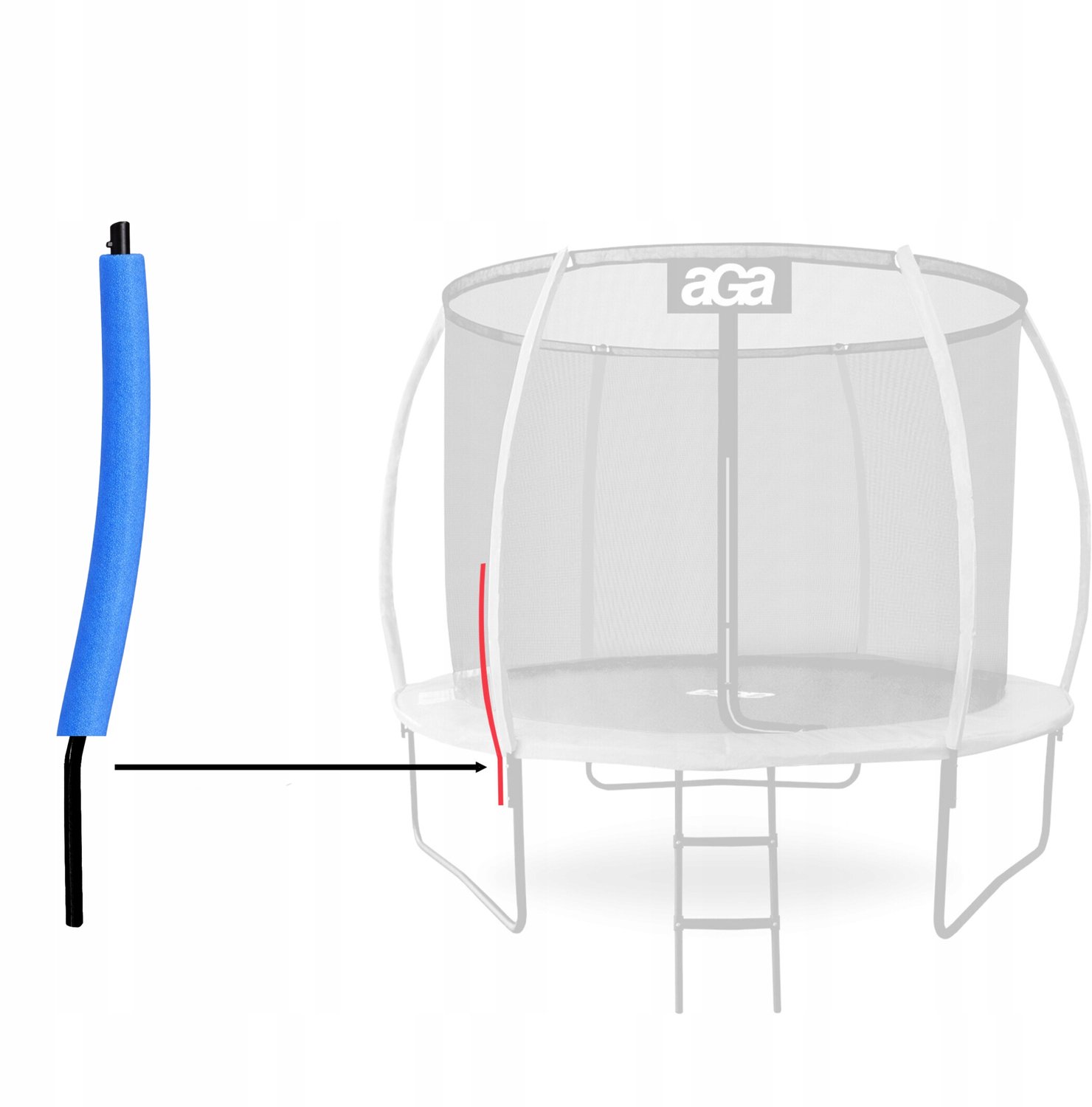 Blauwe Trampoline Paal Beschermhoes - 70 cm
