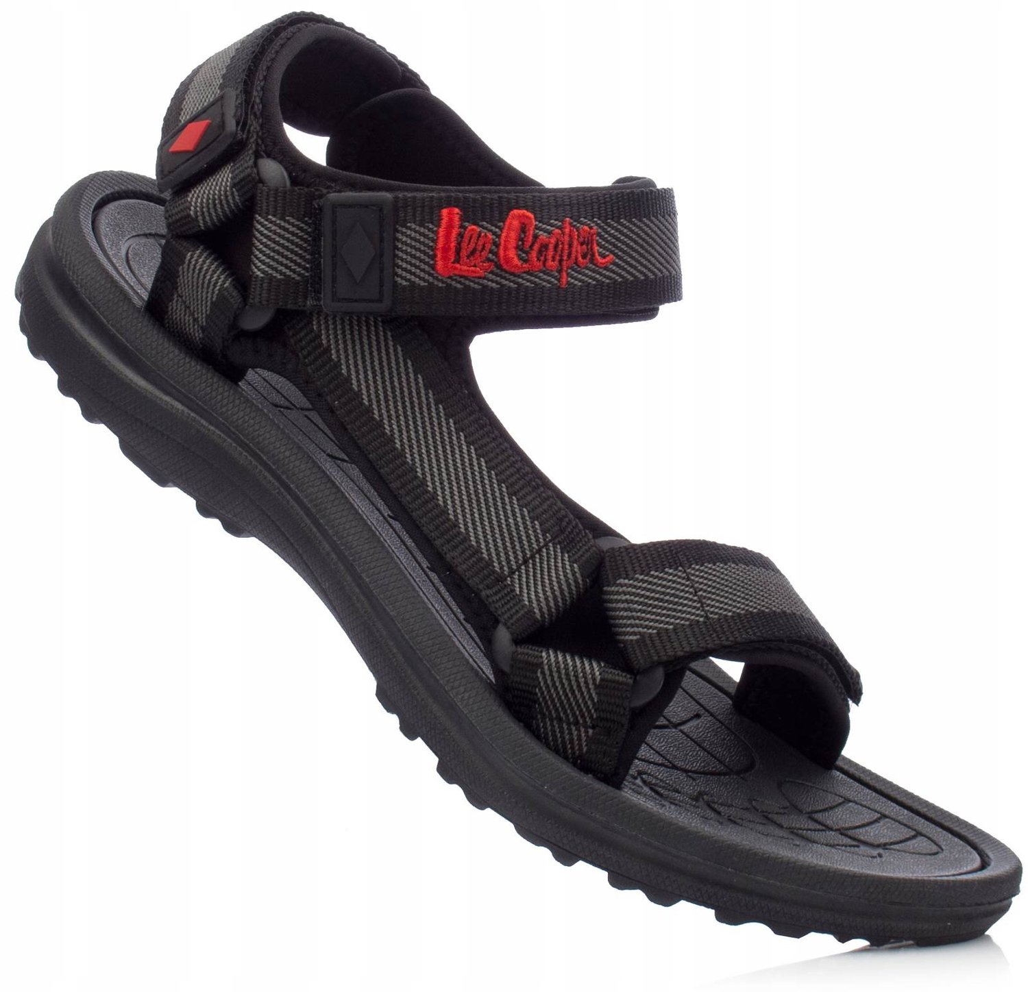 Lee Cooper Heren Sport Sandalen Klittenband Lichtgewicht Zwart