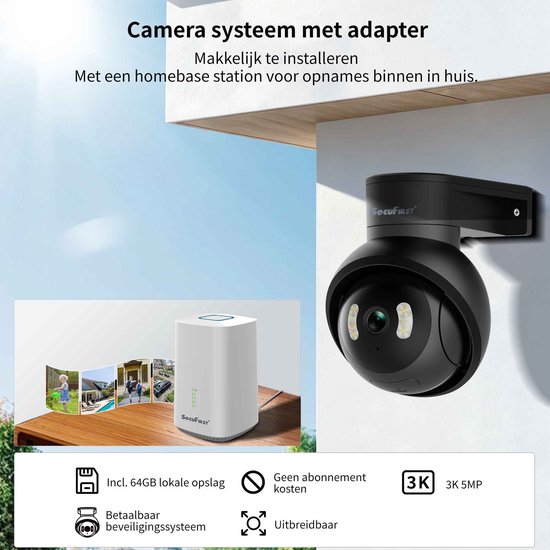 SecuFirst Pro GW218S2 Cameraset, 2x Dome camera met Gateway - IP Camera draai- en kantelbaar voor buiten – 3K resolutie — afbeelding 2