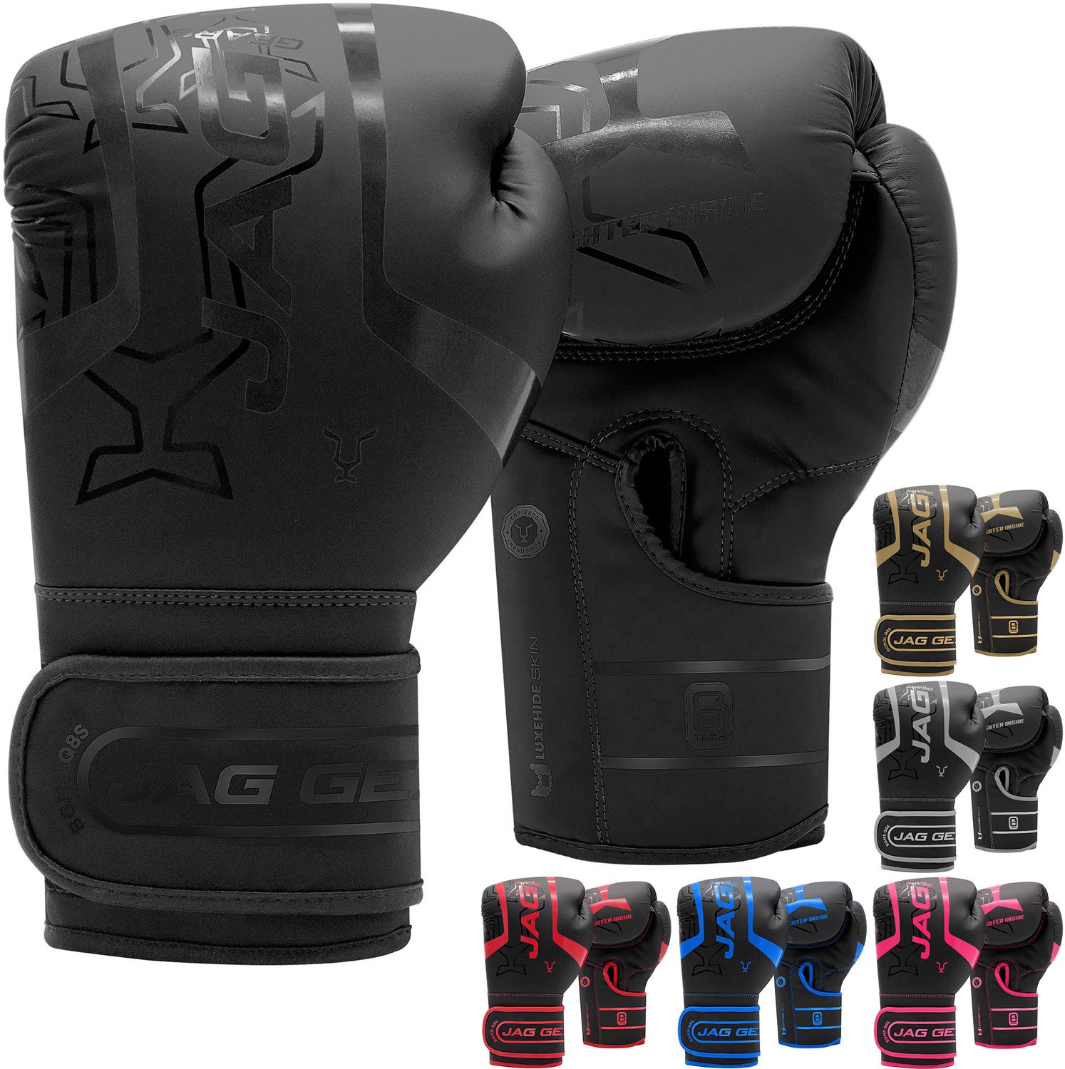 JAG Gears Alfa - Bokshandschoenen - Training - Vechtsport-handschoenen - Boksen - Zwart - Mat - 10 oz