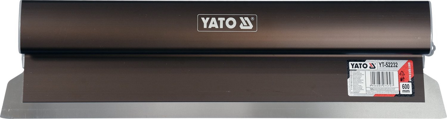 YATO YT-52232 Spachtelmes / Stucmes 600 mm - RVS Zuurbestendig Staal (0.3 mm) - Flexibel Vervangbaar Blad & Geanodiseerd Aluminium Handgreep - Voor Wand & Plafond