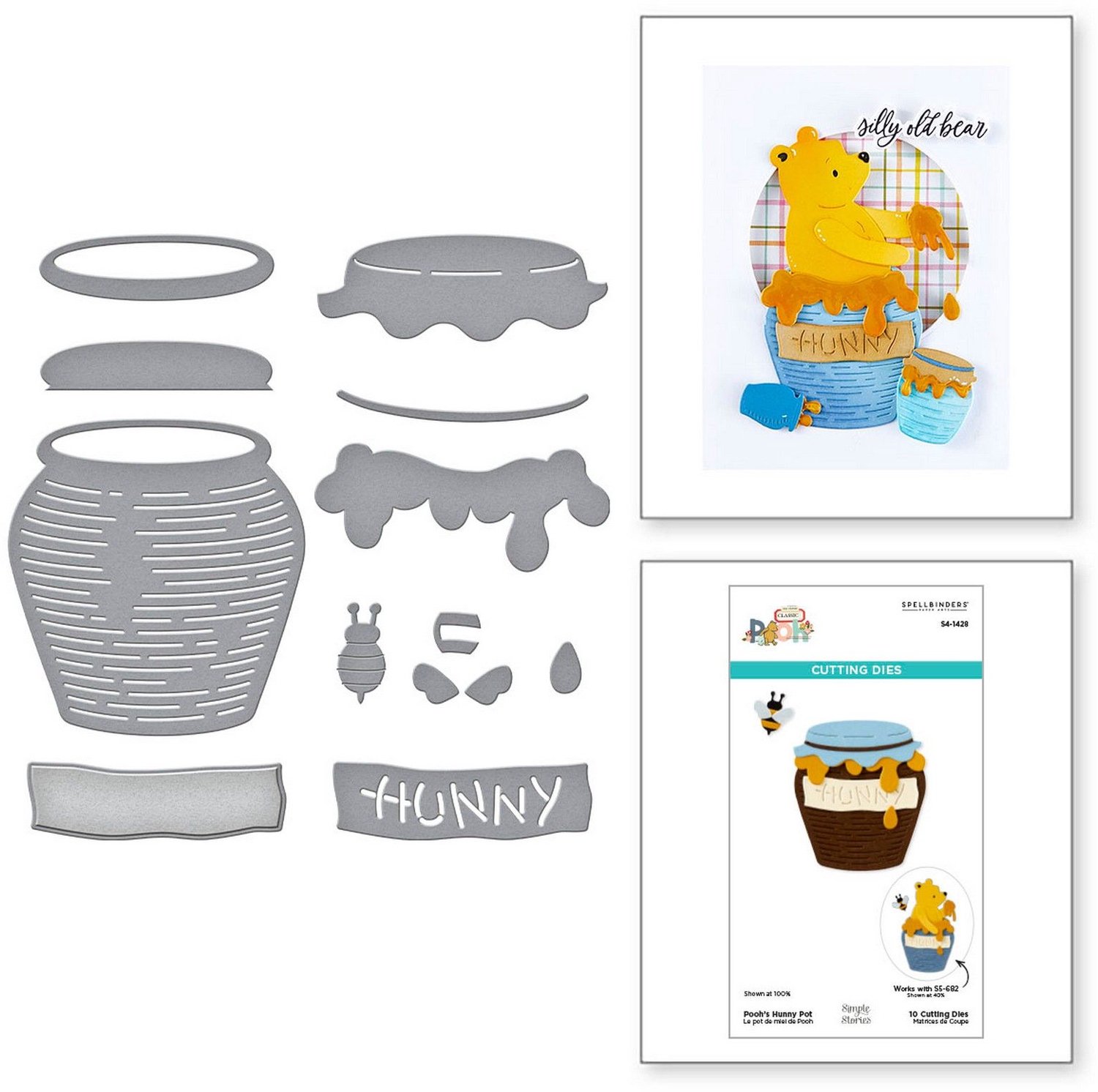 Spellbinders Snijmallen - Pooh's Hunny Pot - 9 st.