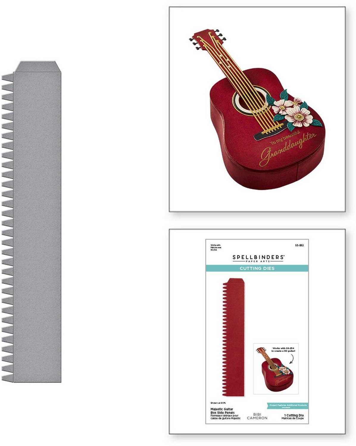 Spellbinders Snijmal - Majestic Guitar Box Side Panels