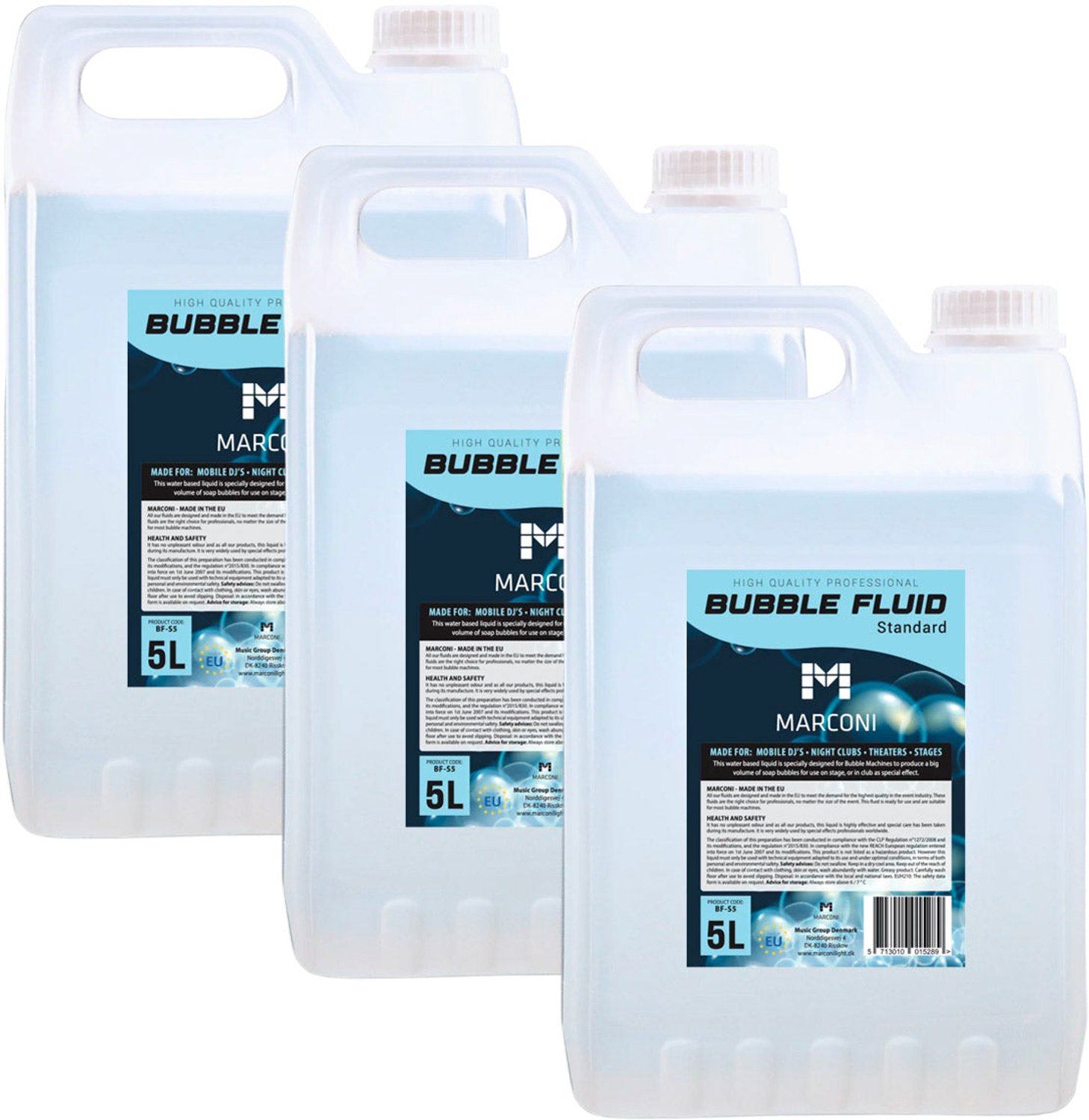Marconi Zeepbellenvloeistof 3 X 5L - Bellenblaas Navulling - Feest En Party - 3 Stuks - Gebruiksklaar