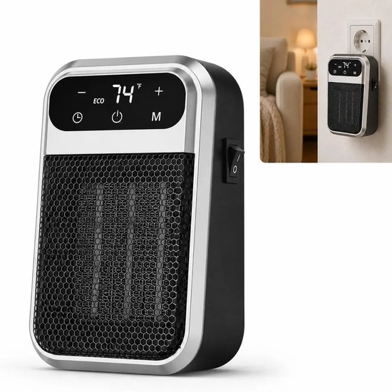 Deze mini keramische ventilatorkachel van 800 watt wordt geleverd met een afstandsbediening, thermostaat en 12-uurs timer. Dankzij het stille ontwerp is hij Geschikt voor badkamers, slaapkamers en kantoren.