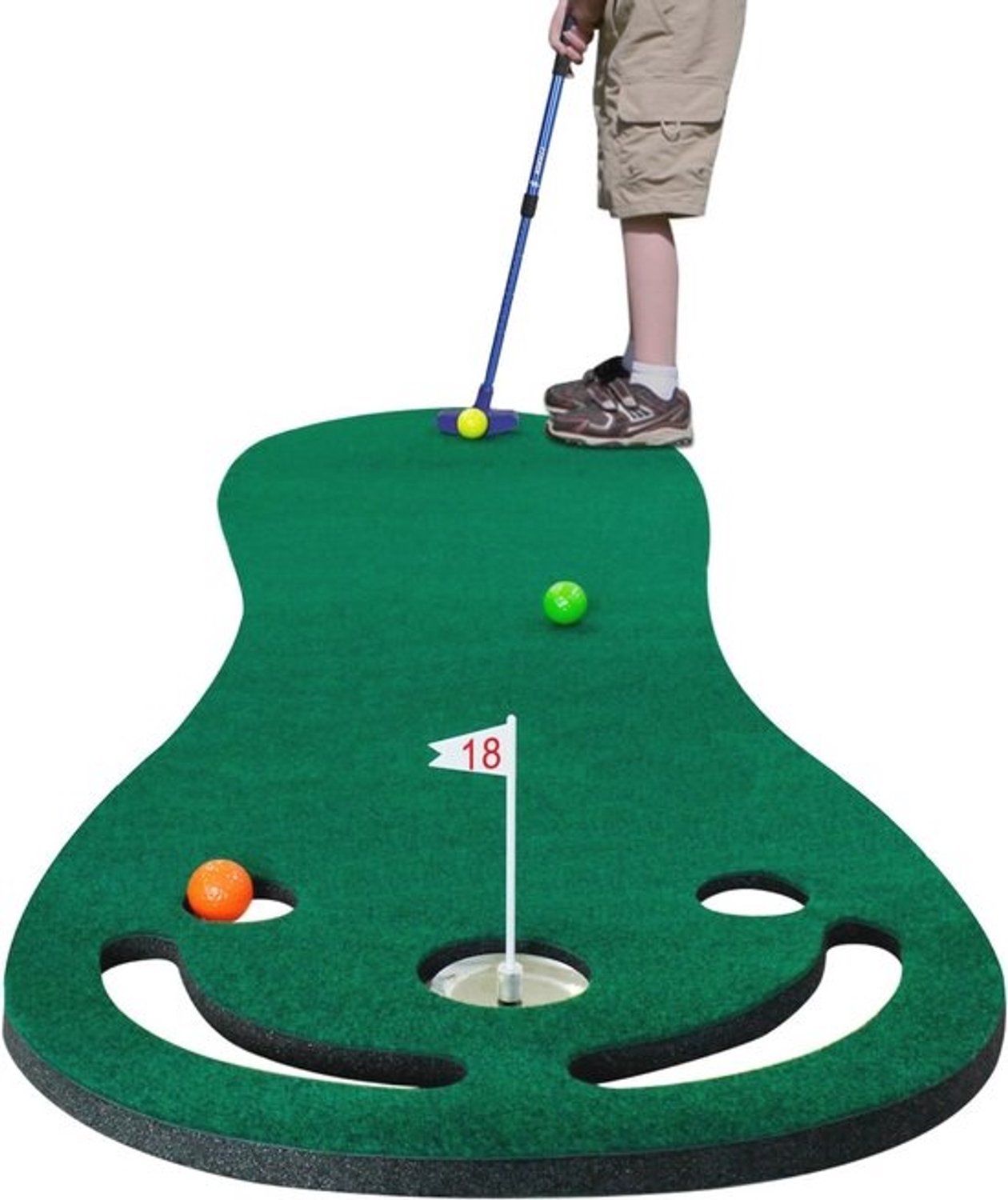 Golfmat voor binnen met 2 putters en 6 golfballen - Putting green voor thuis