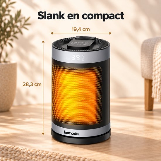 Slanke, zwarte keramische kachel met een hoogte van 28,3 cm en breedte van 19,4 cm.