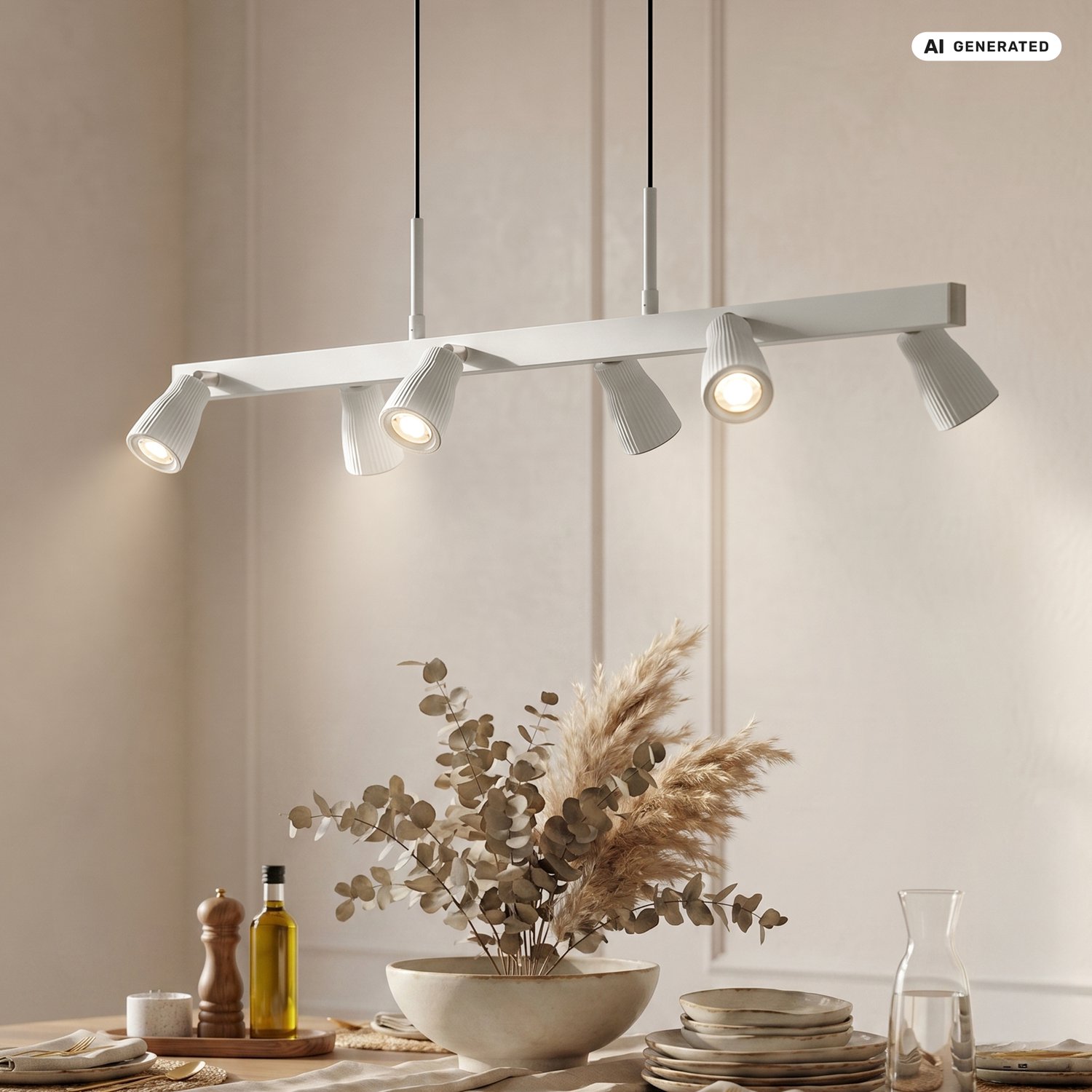 BRILONER Riff - Hanglamp eetkamer - draaibaar en kantelbaar - incl. verlichting - oud wit- woonkamer | slaapkamer | eetkamer lamp