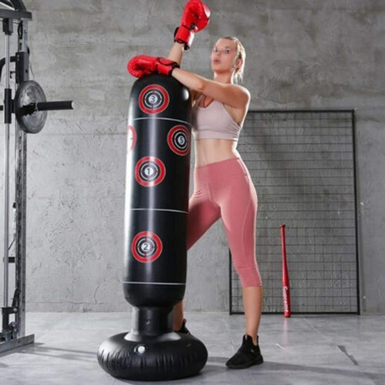 Ronte - staande bokszak 160cm voor volwassenen en jeugd - training voor kickboksen en MMA - voor mannen en vrouwen - voor thuis, kantoor en gymnasium