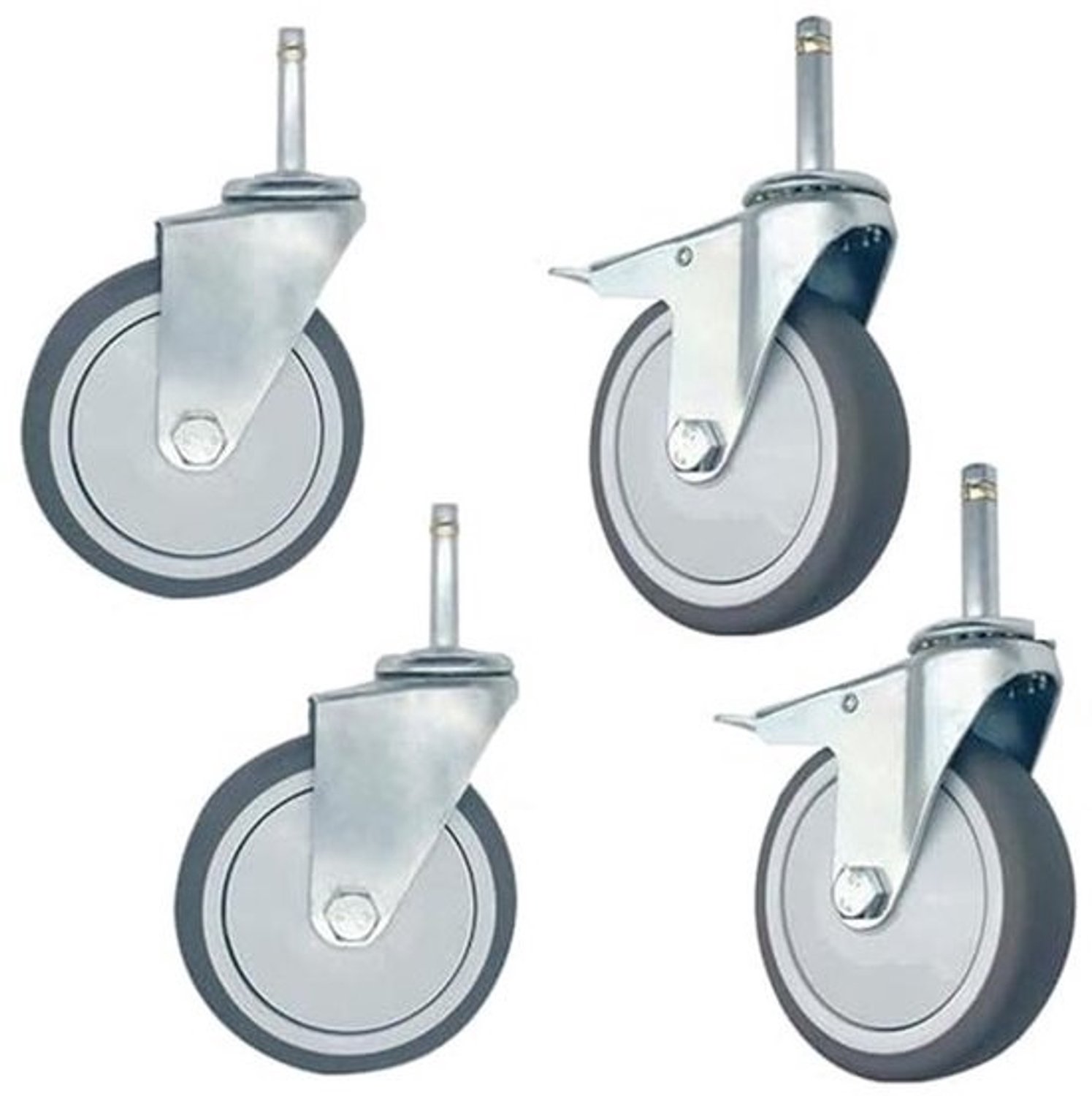 Zwenkwielen 100mm - Voor restauratiewagens en meubels - Pak van 4