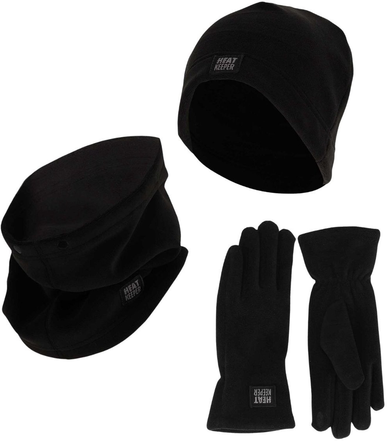 Heatkeeper Dames Winter Thermo Set - Fleece - Muts + Handschoenen + Nekwarmer - Zwart - One Size
