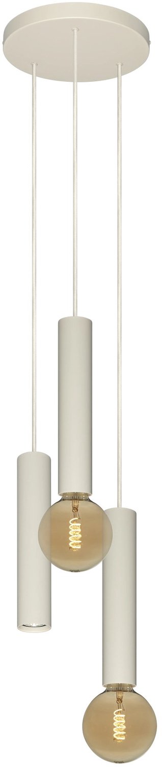 Taboo hanglamp uit de Deco-collectie, met 3 lichtpunten en beige afwerking. Lichtbron niet inbegrepen.