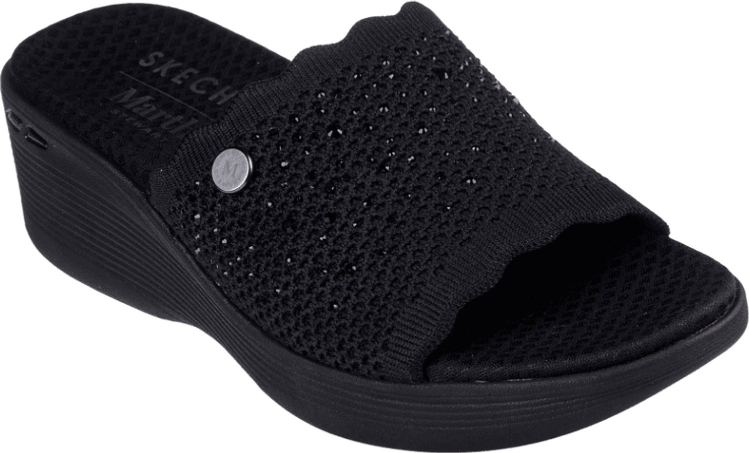 Skechers Dames Slipper Pier-lite Light Essence | Zwart | Maat: 40