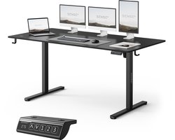SENSE7 NOJO LIGHT - Elektrisch Verstelbaar Bureau - 160x80 cm - Geheugenfunctie - Zit Sta Bureau - Computertafel - Zwart