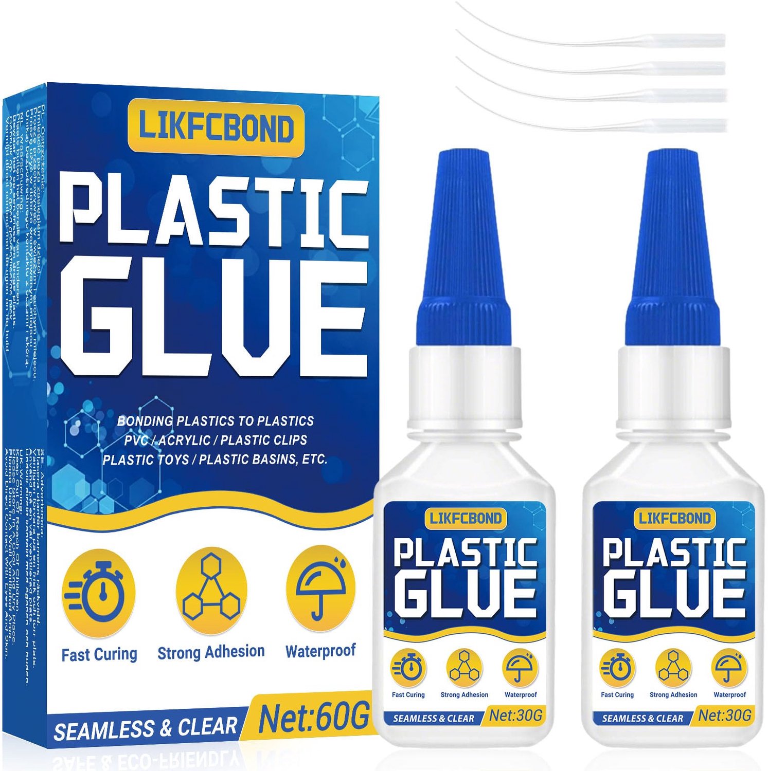 Lijm voor plastic 60g - transparant - extra sterke hechting - ideaal voor reparaties - m-winkel
