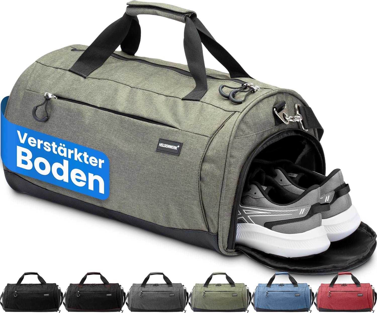 Sporttas met schoenen- en natvak - groen - multifunctioneel - ideaal als sport- of reistas - ShopVlot