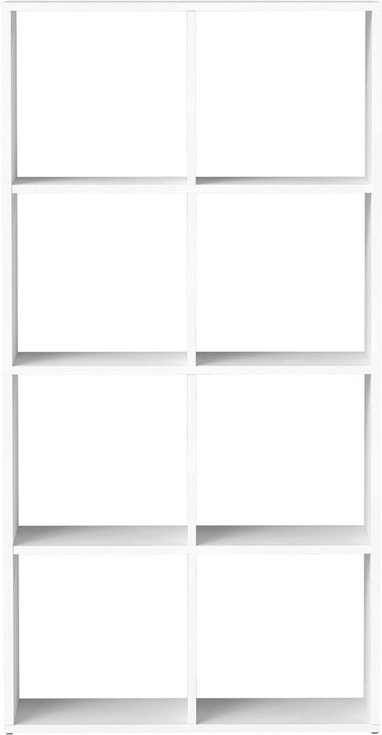 Klarven Boekenkast Wit - Boekenkastje - Bookcase - Open Boekenkast - Zonder Deuren, Draagvermogen 5kg per Plank - 66,4x30x130,2 cm