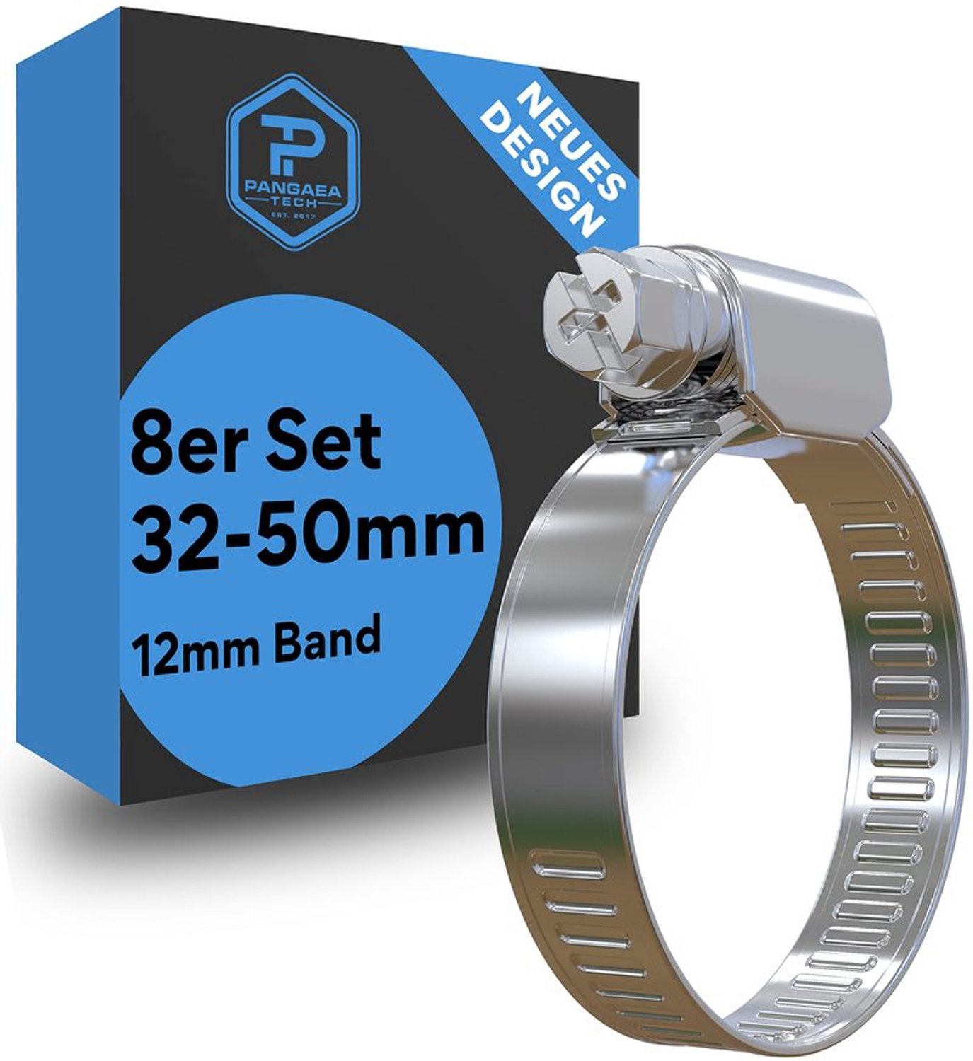 Slangklemmen 32-50 mm - 12 mm Bandbreedte, Set van 8