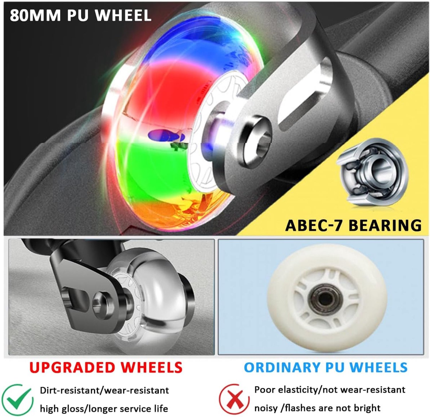 Waveboard Met LED-Wielen Voor Kinderen Torsie Systeem PC+ABS Kunststof Tot 220 kg Casterboard