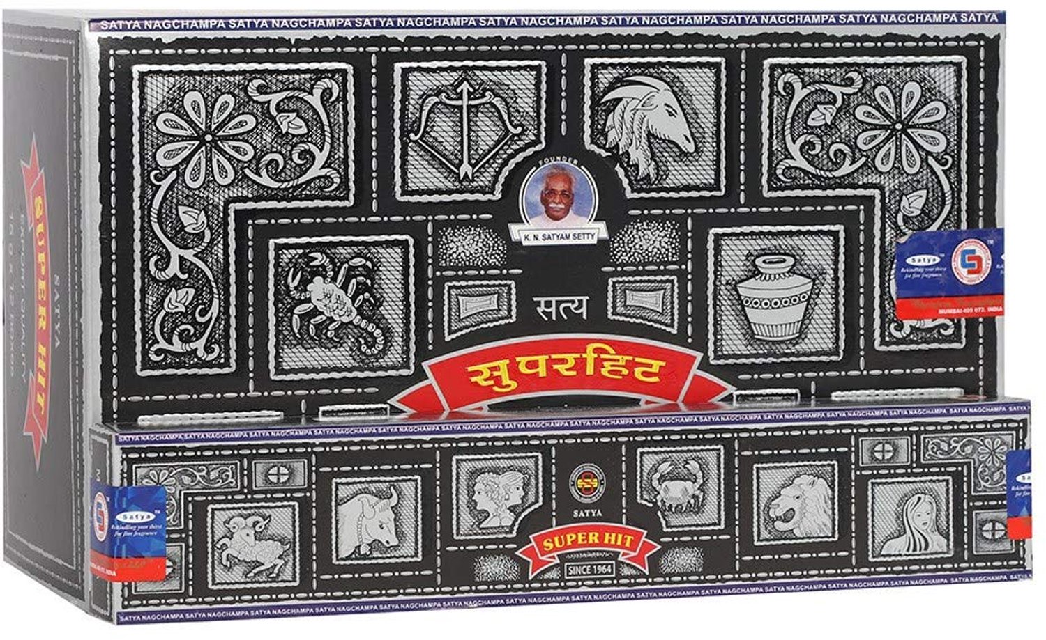 Nag Champa Wierookstokjes Superhit - 12 Verpakkingen