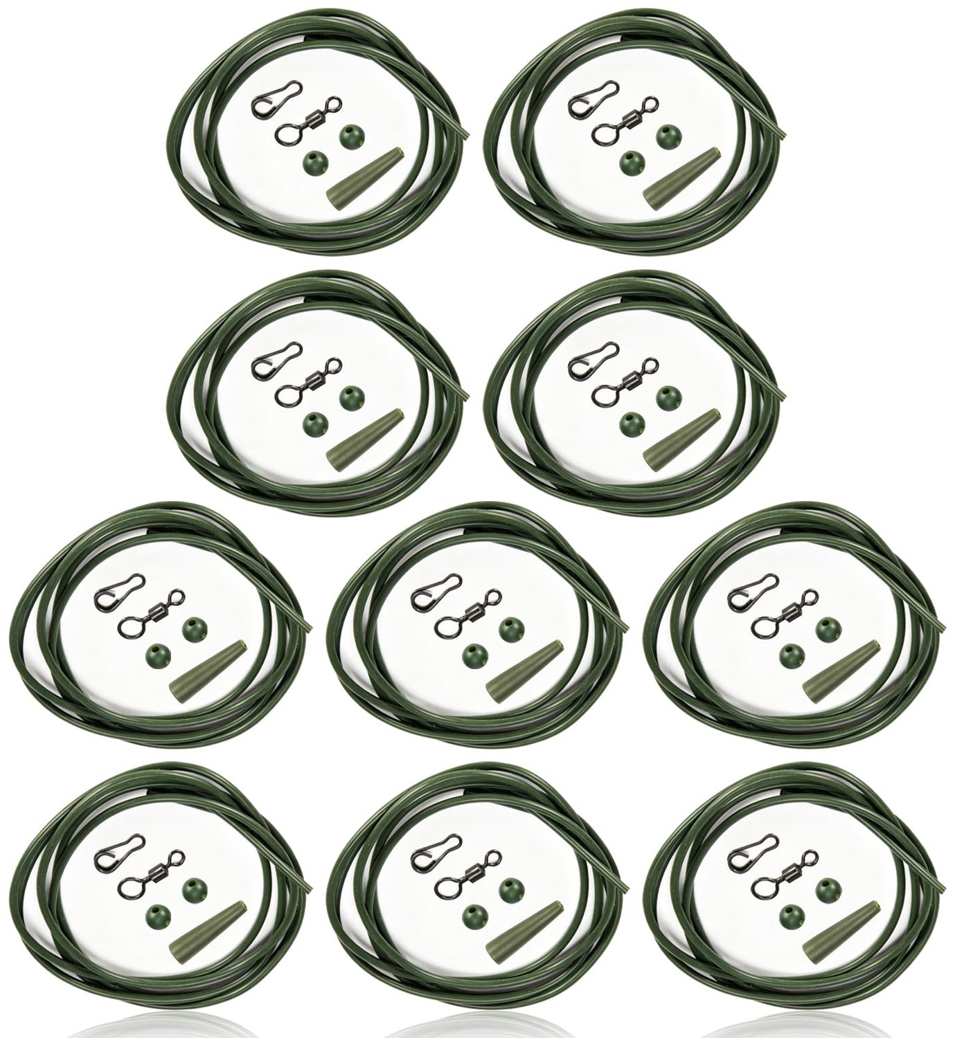 Voorgemonteerde Vissen Helicopter Rigs - 10 Stuks Groen