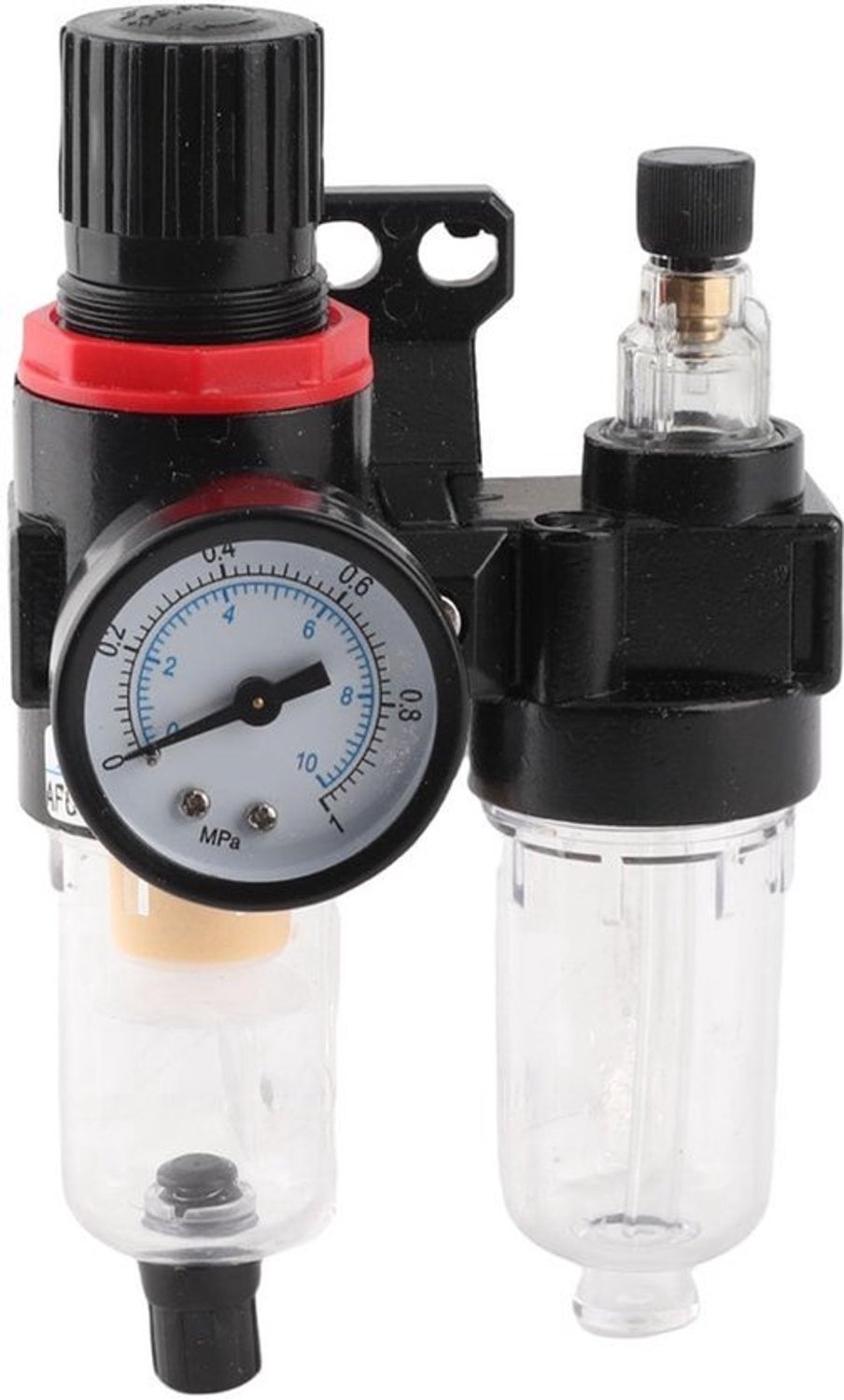 Luchtfilter Drukregelaar, 1/4" Olie Water Separator Trap Smeermiddel Water Trap Luchtcompressor Filter met Smeermiddel Cup Andere instrumenten