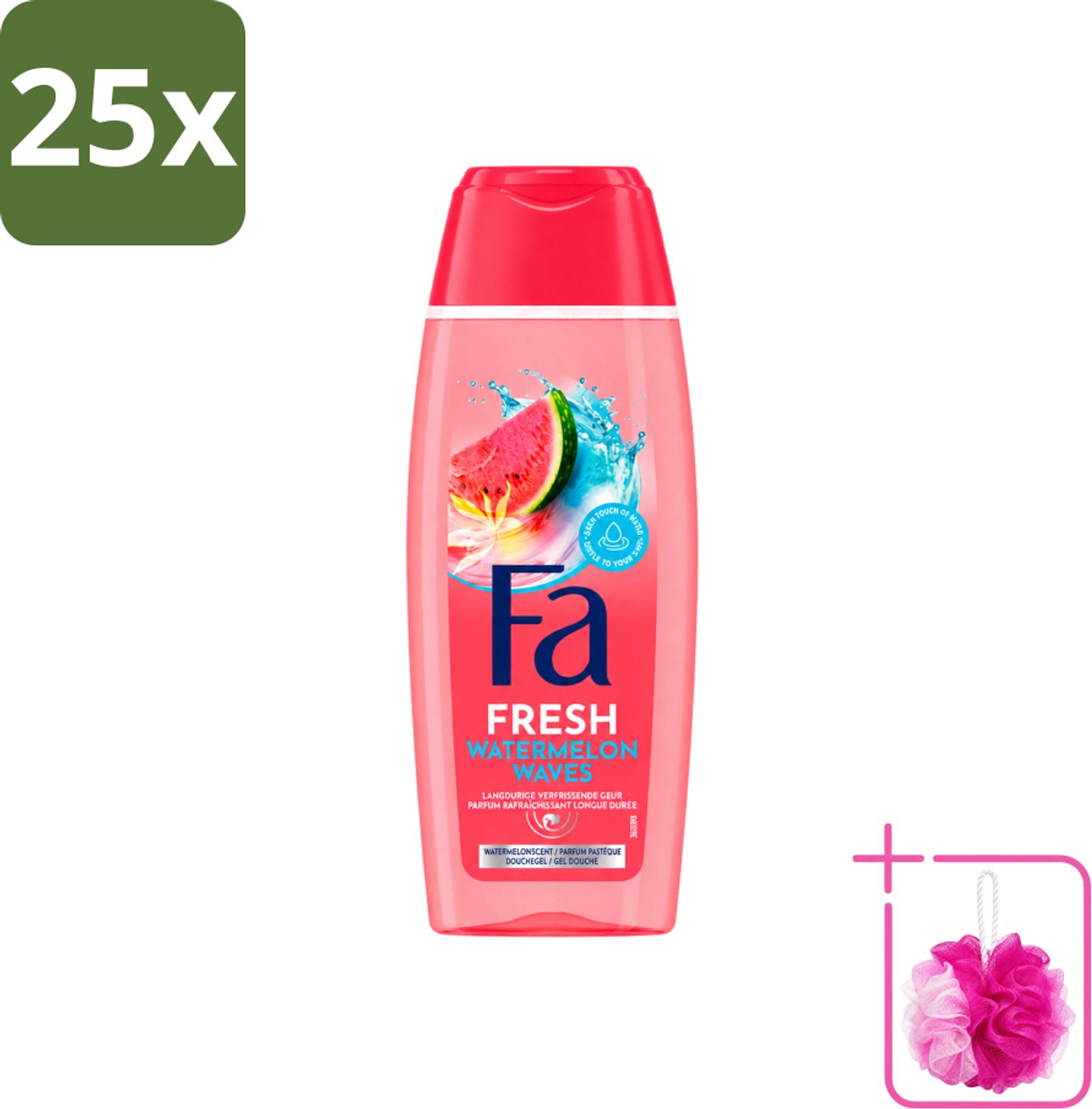 25 x Fa – Douchegel – Watermelon Waves – 250 ml - Bulkverpakking - Douchegel tropisch - Douchemop - Douchegel hydraterend