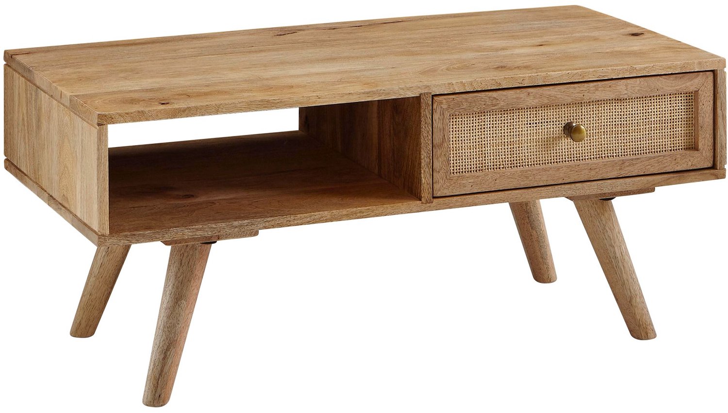Cosmo Casa Salontafel - Massief mangohout - Bruin - 90 x 45 x 40 cm Lichtbruin