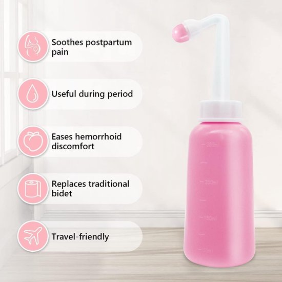 Spoelfles postpartum verzorging|Draagbaar omgekeerd spoelapparaat 350ml — afbeelding 5