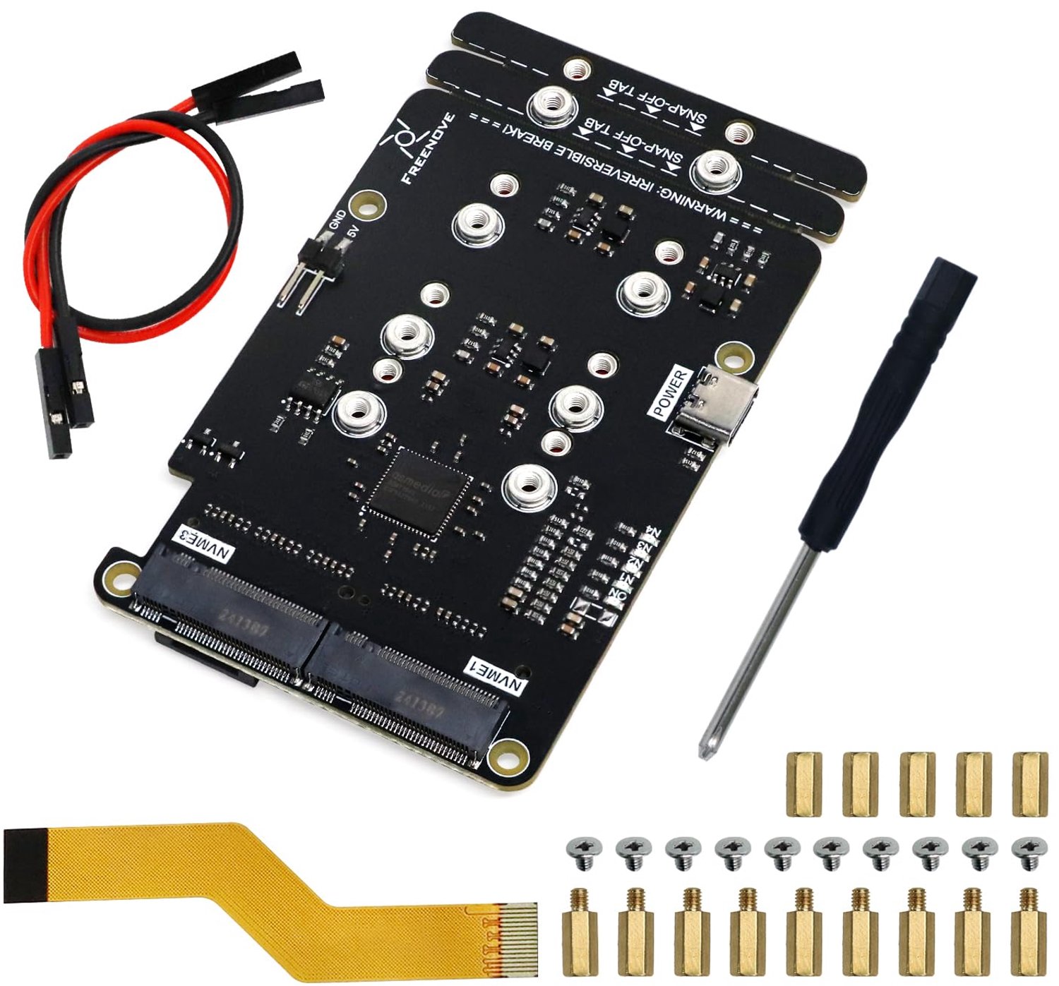 M.2 NVMe SSD HAT voor Raspberry Pi 5 met 4 Slots