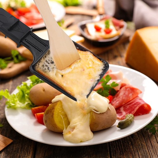 Mini Raclette Set met 4 Pannen en Houten Scheppen — cadeau in Kookcadeaus - foto 3