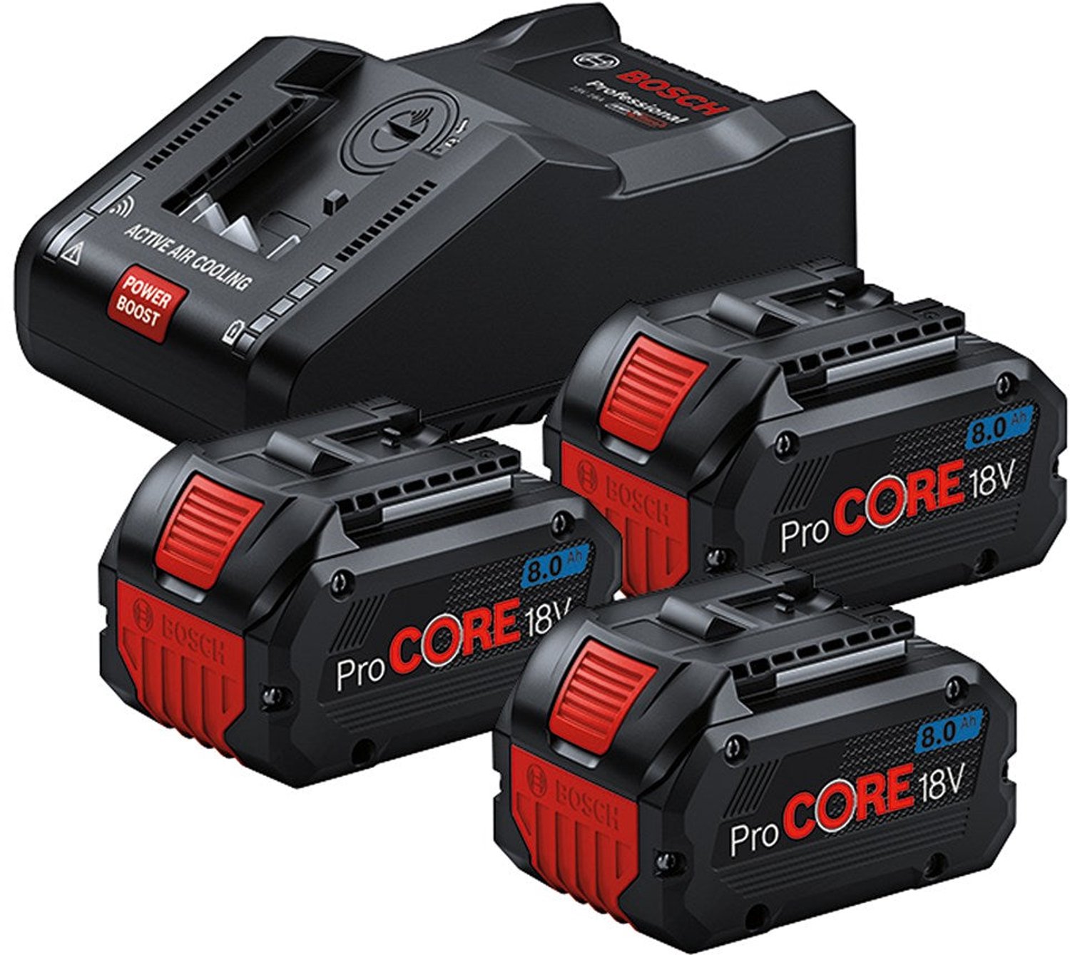 Bosch Accessoires - Set met 16 A lader en 3x 8,0 Ah ProCORE accu's 0615A5004Y