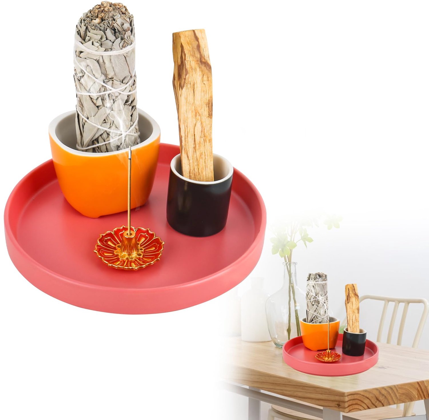 Multifunctionele Ceramische Incense Stick Houder - 4-in-1 Design