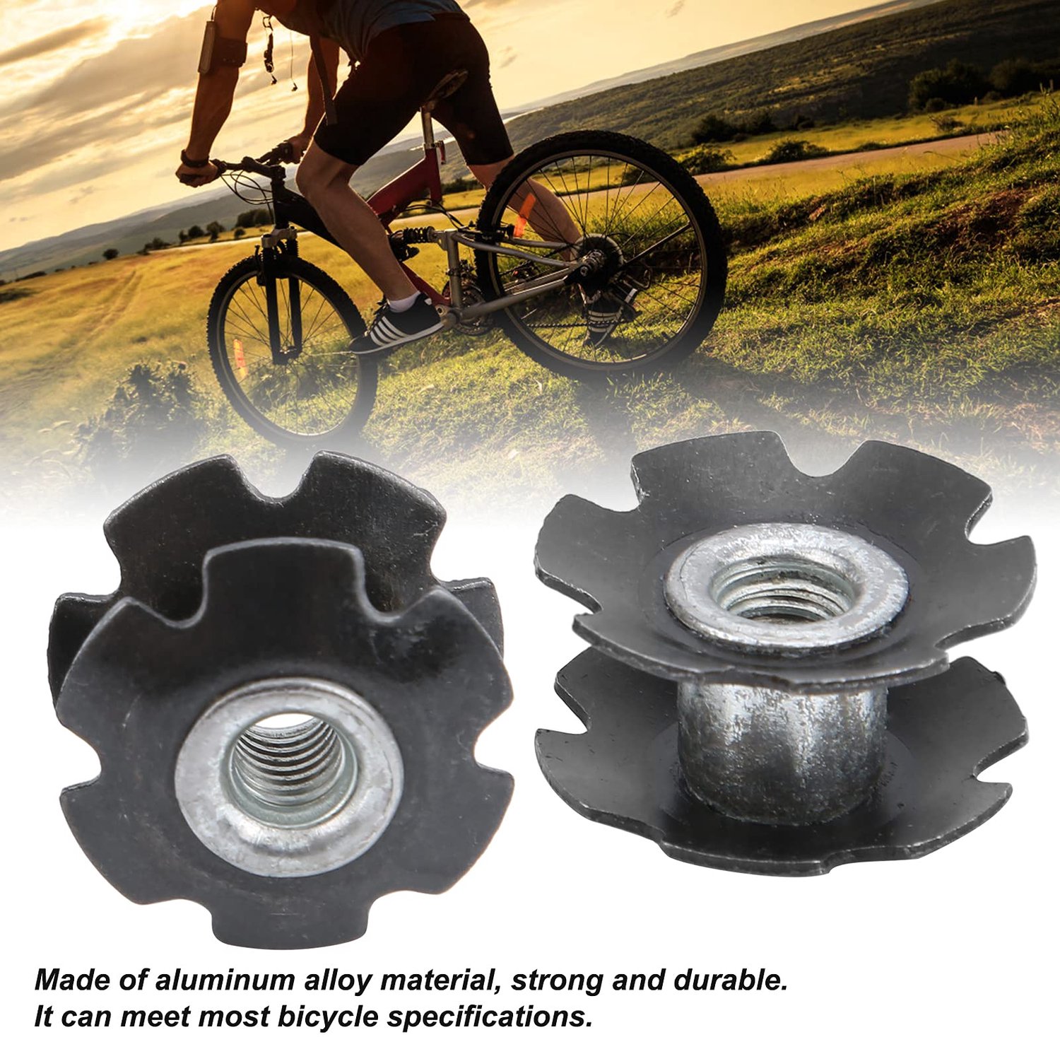 Fiets Headset Ster Moer - Aluminium 23.6mm - Lichtgewicht en Duurzaam - Voor Mountainbike en Racefiets - Betrouwbare Vork Moer