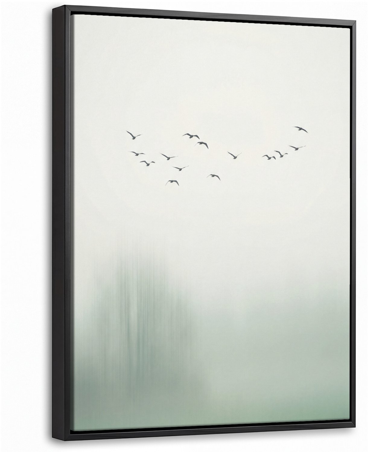 Canvas Schilderij met Baklijst - Vogel - Vlucht - Natuur - Minimalistisch