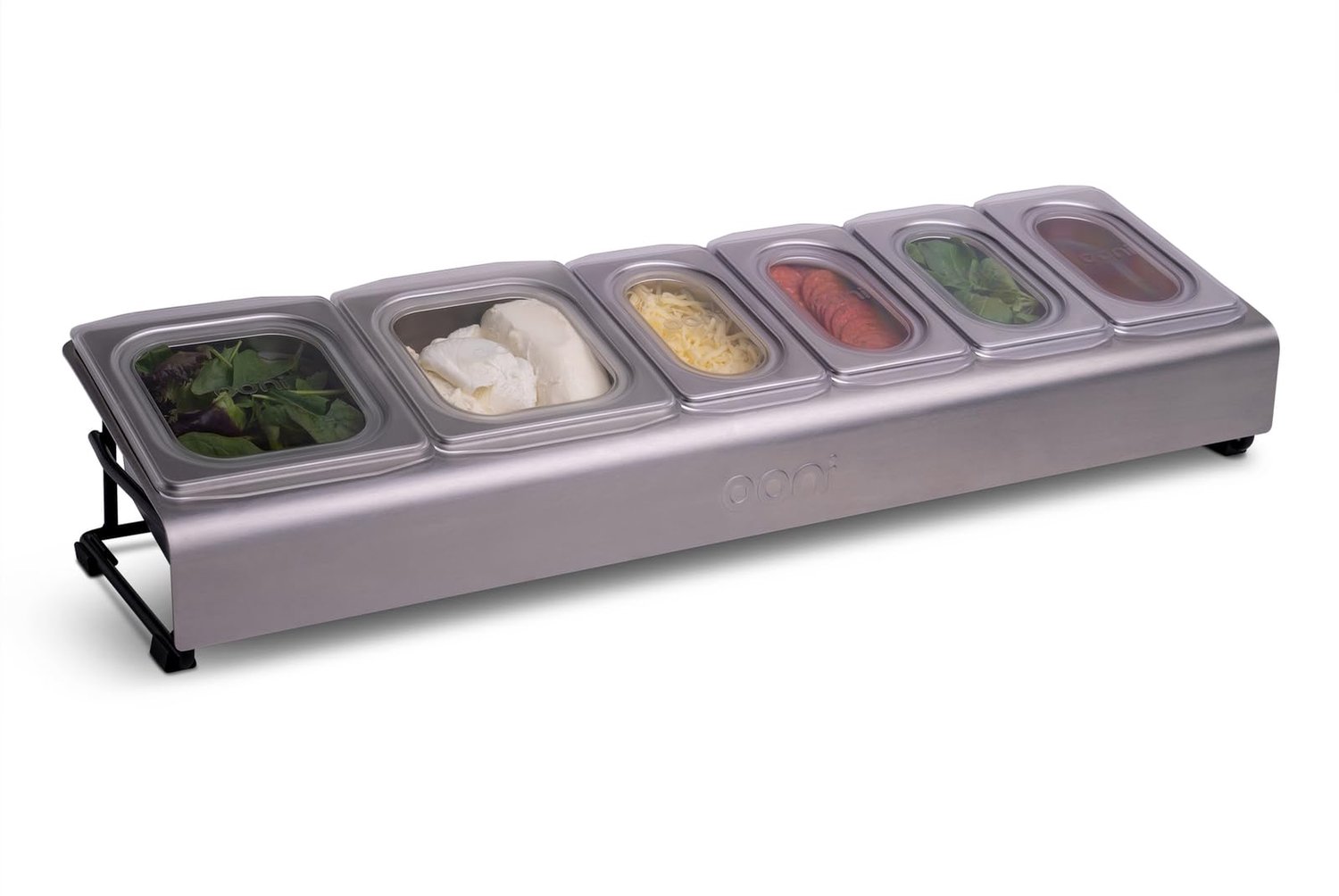 RVS Saladette met 6 Opbergdozen en Deksel van Voedselveilige Siliconen