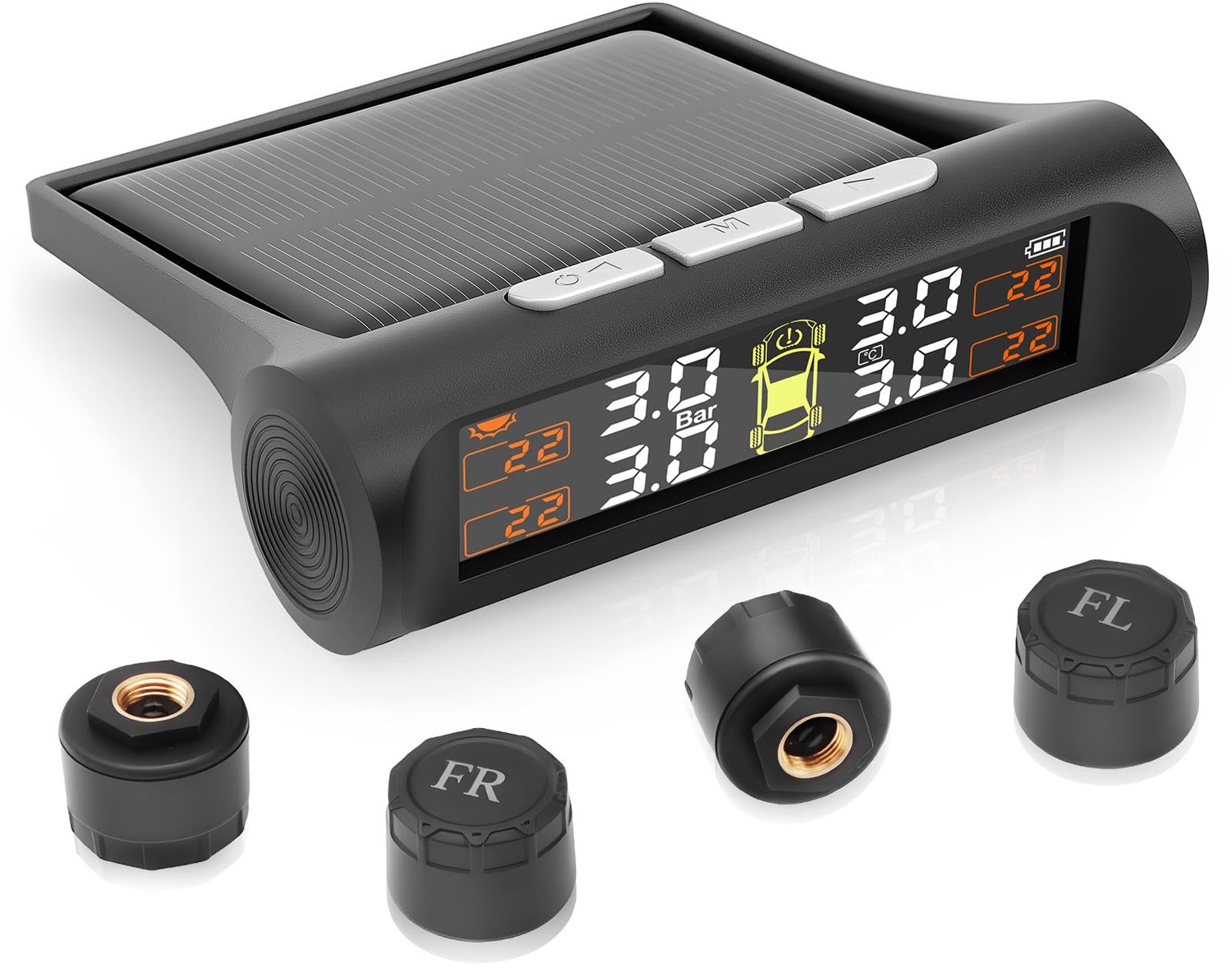 Tyre Pressure Monitoring System met Solar/USB Opladen