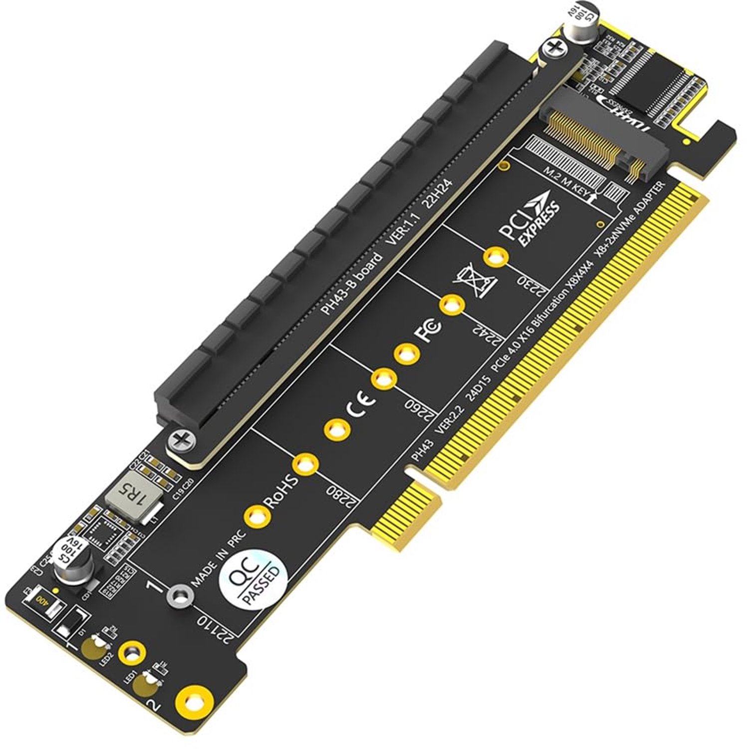 PCIe NVMe 4.0 adapter - 2 x M.2 SSD-sleuven
