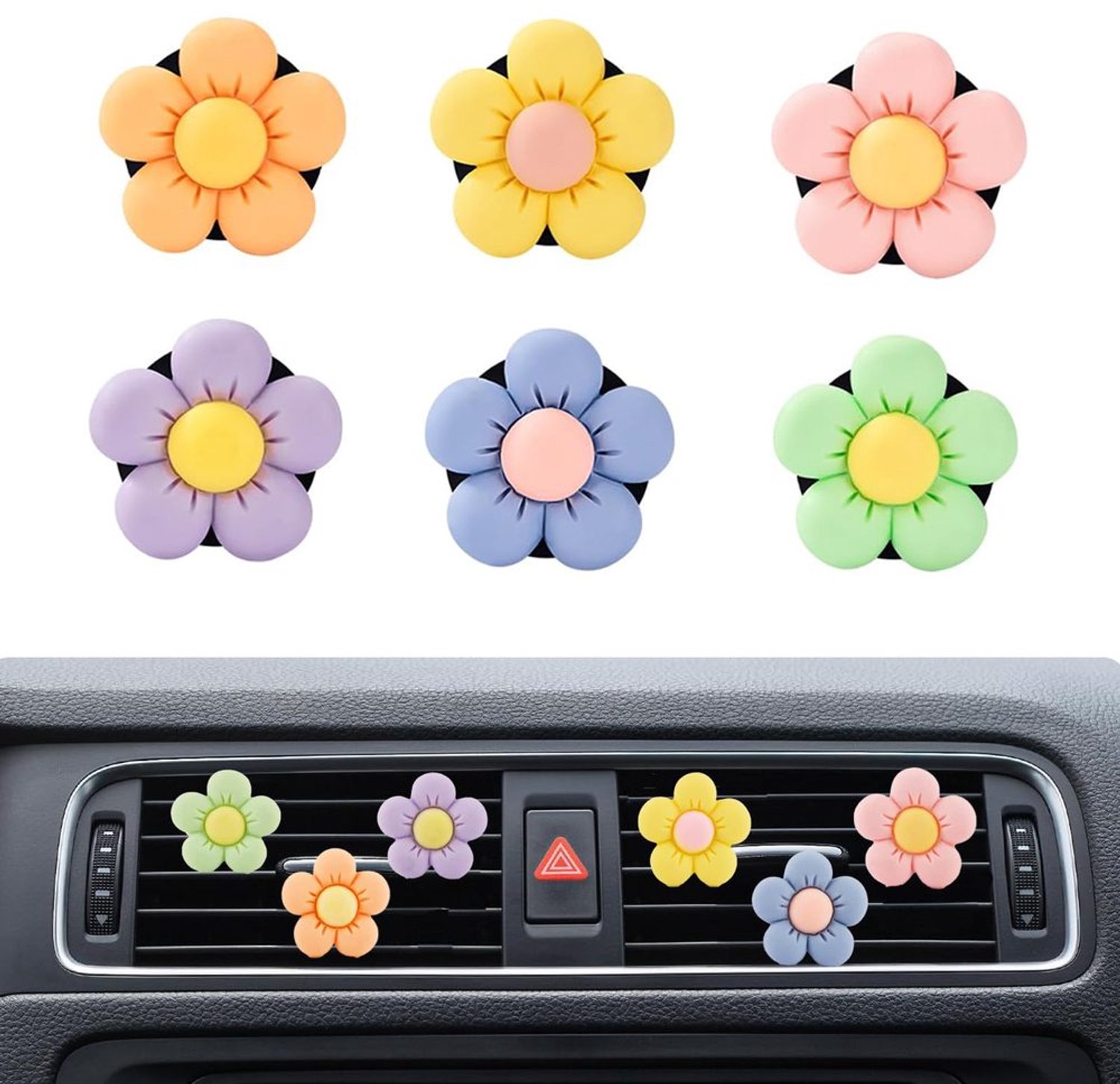 Set van 6 Bloemvormige Auto Luchtverfrissers